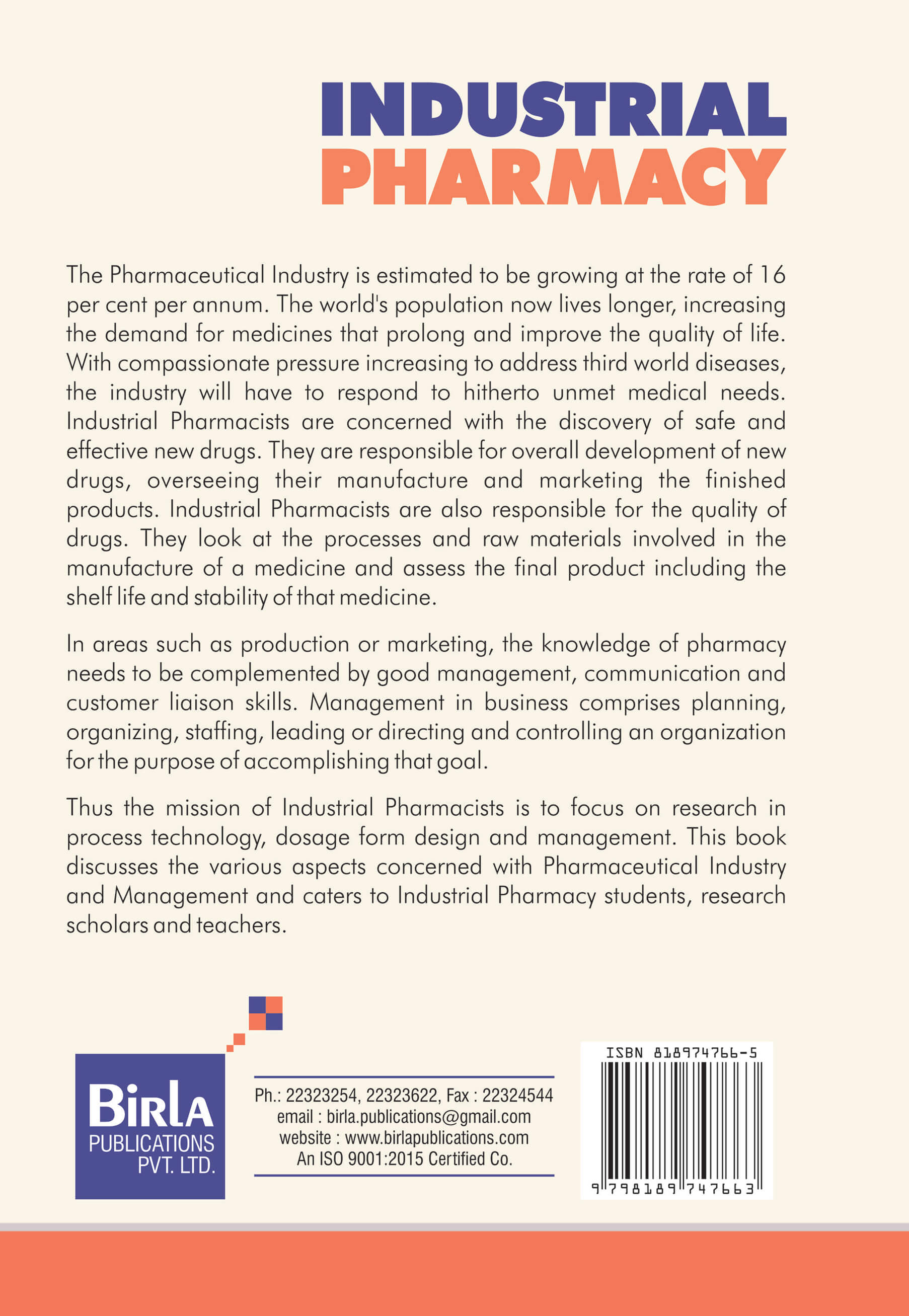 Industrial Pharmacy Birla Publications Pvt Ltd